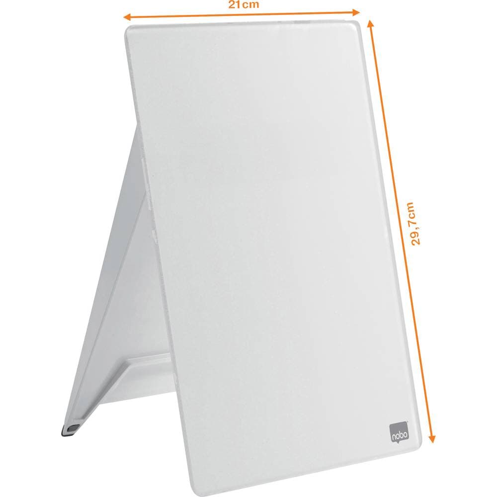 nobo Glas- Antecknings- board Diamond Glass Desktop (B x H) 21.6 cm x 29.7 cm Briljantvit inklusive bordstativ, inkl. w