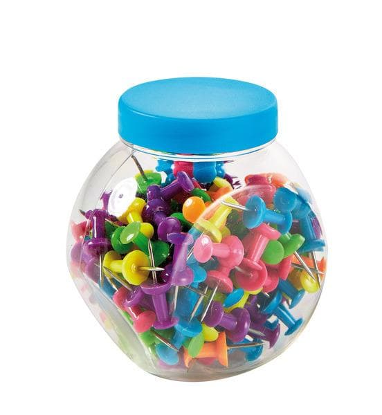 Alco AL-6600-26 Pushpin 150 stk. i skruelågsboks NEON farve