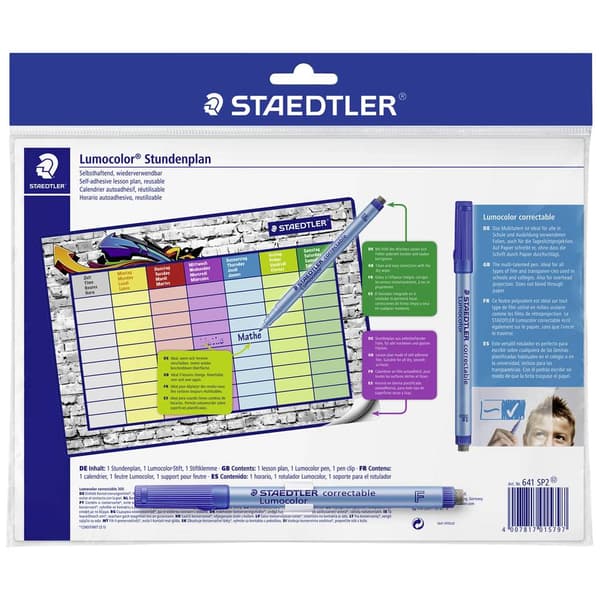 Staedtler Stundenplan Väggkalender Tyska, Engelska, Franska, Spanska 1 vecka/1 sida 1 st