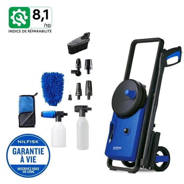 Nilfisk Core 150-10 PowerControl LYXBILTVÄTT 150 bar högtryckstvätt - Blå/Svart Blå