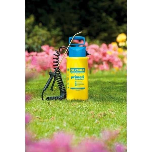 GLORIA - Prima 5 Comfort - 5L tryksprøjte med lanse og messingdyse og 2m50 spiralslange