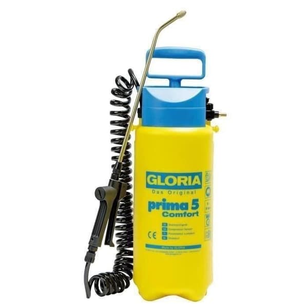 GLORIA - Prima 5 Comfort - 5L tryksprøjte med lanse og messingdyse og 2m50 spiralslange