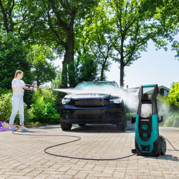 VONROC Högtryckstvätt 2200W – 170 Bar – 450L/h – Integrerad Tvättmedelsbehållare – 8m Slang – För Hem och Trädgård