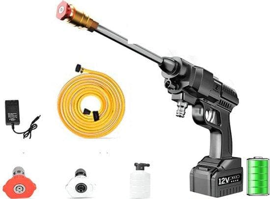 Högtrycksrengörare Bärbar | Fungerar på batteri | Vikbar Tvättbil | Högspray