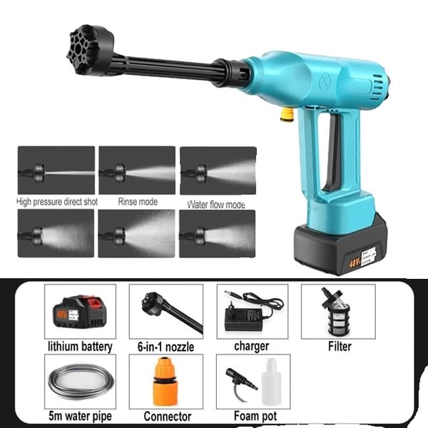 Elektrisk högtryckstvätt, 200Bar, borstlös teknik, 6 i 1-funktionalitet, Ingen Batteri 1 Battery 1 Charger