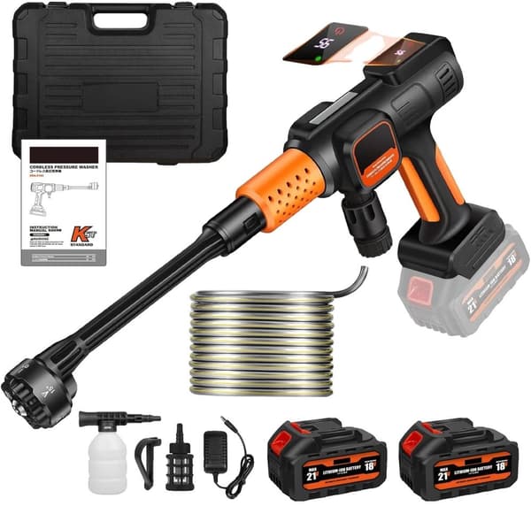 Højtryksrenser, 3500W effekt, børsteløs motor, Et batteri Two batteries