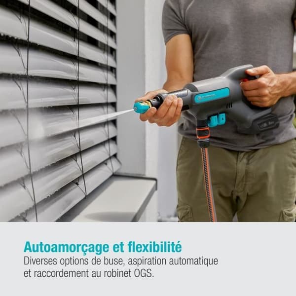 GARDENA AquaClean 24 / 18V P4A medelhögtryckstvätt - 18V batteri ingår - Komplett sats (14800-20)