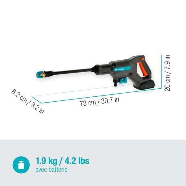 GARDENA AquaClean 24 / 18V P4A medelhögtryckstvätt - 18V batteri ingår - Komplett sats (14800-20)