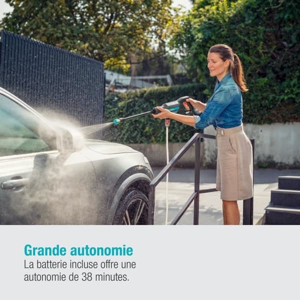 GARDENA AquaClean 24 / 18V P4A medelhögtryckstvätt - 18V batteri ingår - Komplett sats (14800-20)
