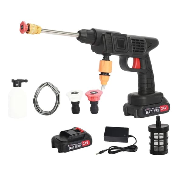 Elektrisk Højtryksvaskepistol, 240 L/t Flow Rate, 10 Meter Sprøjteafstand,1 Batteri 1 EU Stik