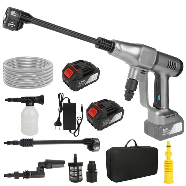 Elektrisk Vattenpistol, 3500W Effekt, 200 BAR Maximalt Tryck,Grå 2 Batteri, Elektrisk, EU