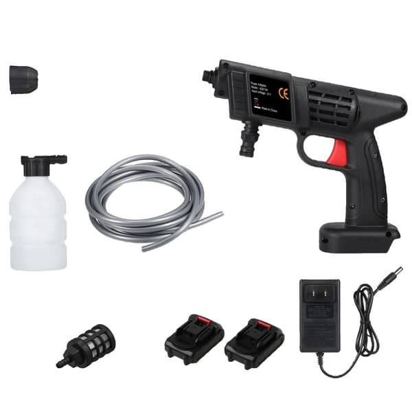 Trådløs højtryksrenser, 150 PSI, 21V genopladeligt batteri,sort
