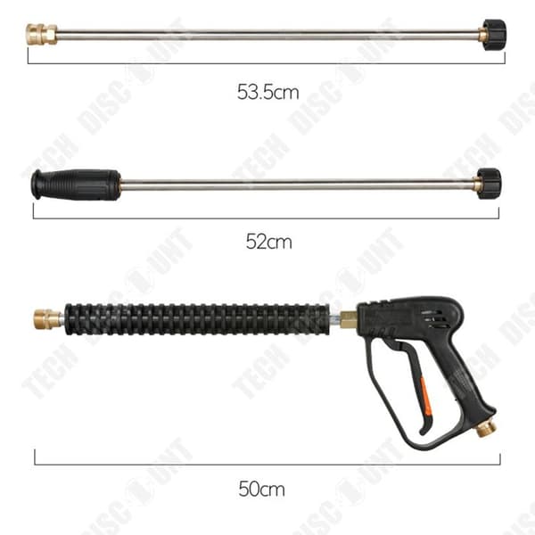 TD® Ersättningsvattenpistol för biltvätt, högtryck, med förlängningsstav, 5 munstycken, andnäbbsmunstycke