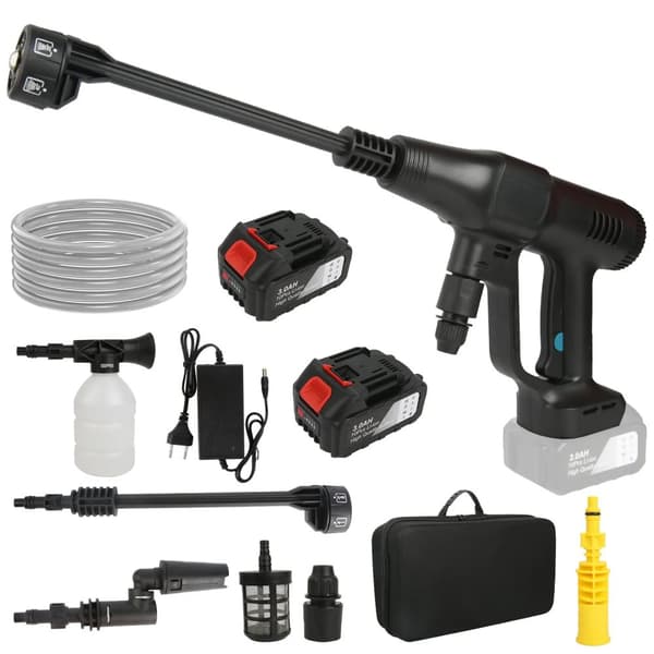 Elektrisk Vandpistol, Højtryk 200 BAR, 3500W Effekt,Batteridrevet, 2 Batterier