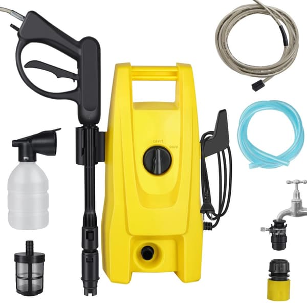 Højtryksrenser, 1200W effekt, 7L/min vandstrøm,Elektrisk, EU, Gul