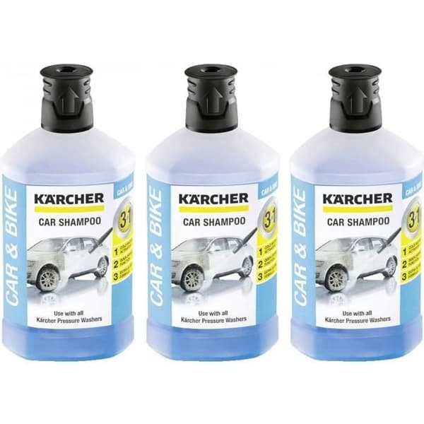 Set med 3 3 i 1 bilschampon för Kärcher högtryckstvätt - 1L flaska. 62957500*3