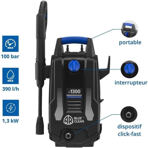 Högtryckstvätt - AR BLUE CLEAN - e-1300 - 1300 W - 100 bar - Kompakta och lätta