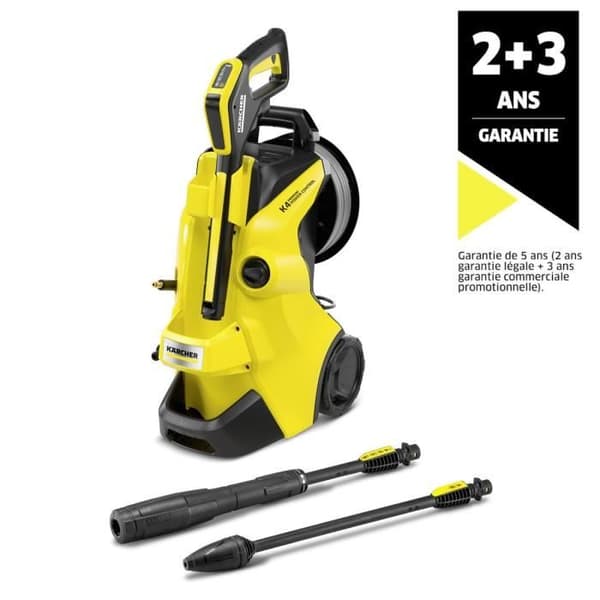 KARCHER K4 Premium Power Control Flex högtryckstvätt - 420 L/h - 1800 W - 130 bar Svart, Gul