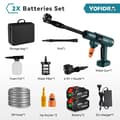 Miniatyrbild 2 av 2: Elektrisk vattenpistol, 200Bar tryck, 6-i-1 munstycken,EU kontakt, 2 Batteri EU Kontakt