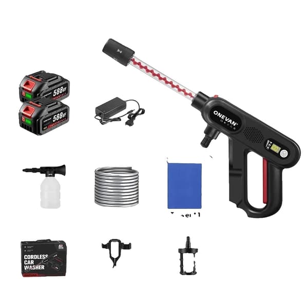 Högtryckstvättpistol, 220Bar, Borstlös Motor,2 Batteri 1EU Kontakt, Elektrisk