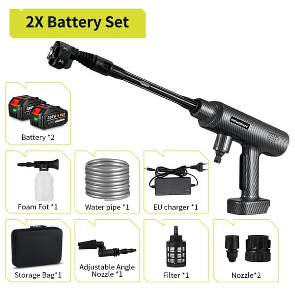 Högtryckstvätt, 200Bar Max Tryck, 3500W Effekt,2 Batteri Set- B, Elektrisk