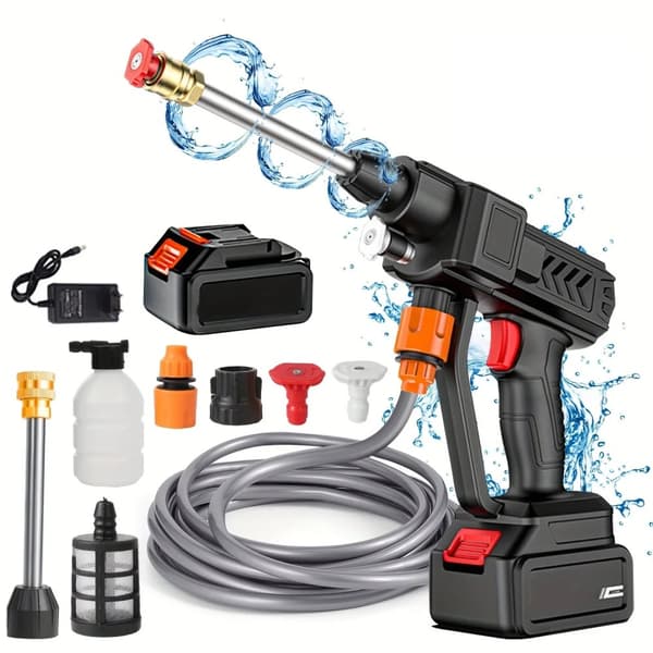 Højtryksrenser, 30 Bar Maksimalt Tryk, 240 L/h Flow Rate,Elektrisk, Type C Med 1XBattery