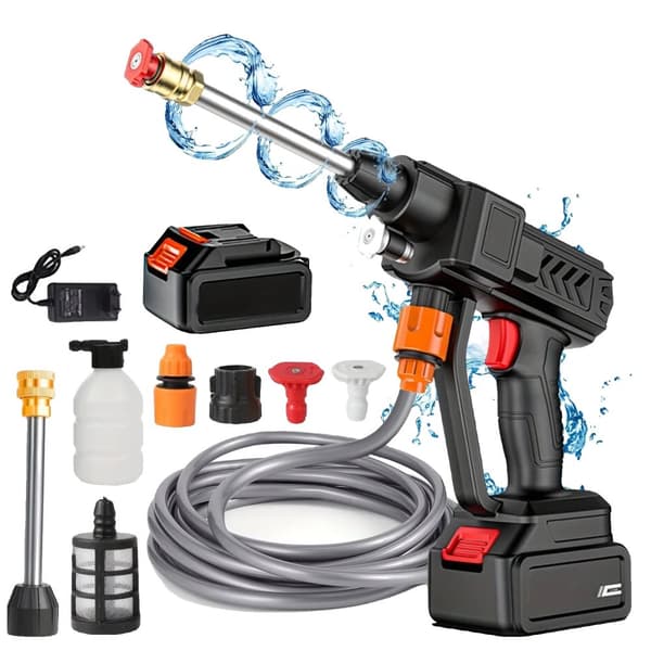Højtryksrenser, 30 Bar Maksimalt Tryk, 240 L/h Flow Rate,Elektrisk, Type C Med 1XBattery