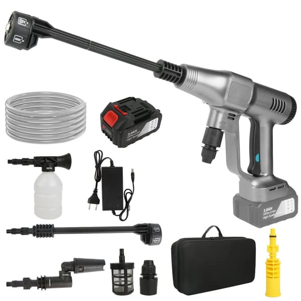 Elektrisk Vandpistol, 3500W Effekt, 200 BAR Maksimalt Tryk,Elektrisk, Grå 1 Batteri, EU