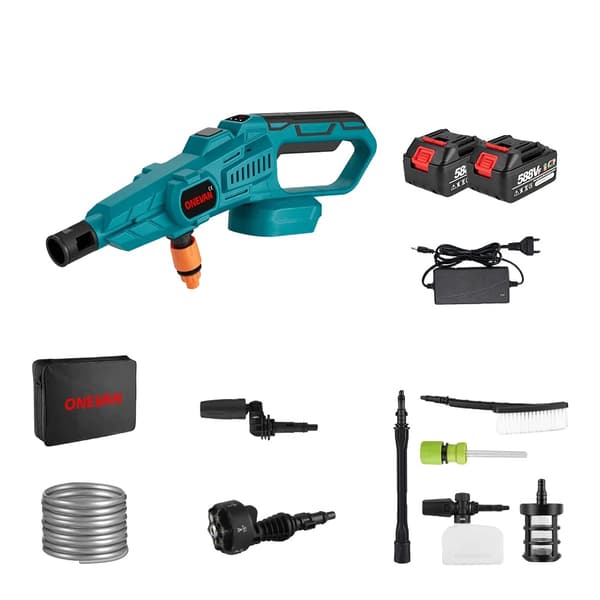 Elektrisk Sprutpistol, 200Bar Tryck, 6-i-1 Munstycke,2 Batteri Set