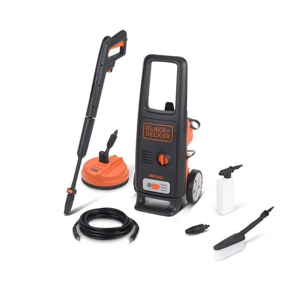 Black & Decker Black + Decker BXPW1600PE högtryckstvätt med uteplatstvätt och fast borste (1600 W, 125 bar, 420 L/H) - 14120