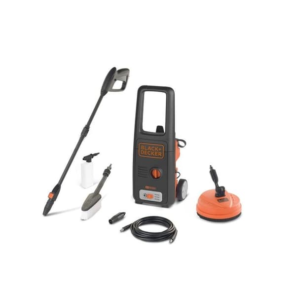 Black &amp; Decker Black+Decker BXPW1400PE högtryckstvätt med uteplatstvätt och fast borste (1400 W, 110 bar, 390 l/h) - 14118
