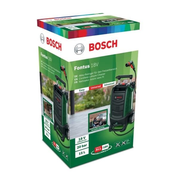 Bosch högtryckstvätt - Fontus 18 Gen2 - Justerbart tryck - Litiumbatteri - 15L - PowerForAll