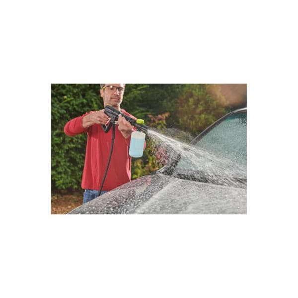 Højtryksrenser - RYOBI - 1400 W - 110 bar - 390 L - 5 m PVC-slange - Vario-lanse - Turbolanse - 0.35 L rengøringsmiddeldyse