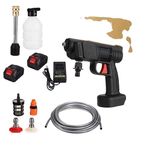 Højtryksrenser, 30/435 psi tryk, 240 L/h flowrate,Elektrisk, 2* batteri