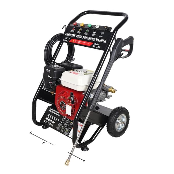 Bensiini korkeapainepesuri, 2200 PSI, 7,5 hevosvoiman moottori,Punainen