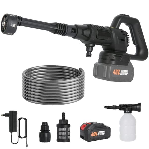 Højtryksrenser, 21V, 3,6L pr. minut vandudgang, 10bar tryk,Batteridrevet, T1 1x Batteri