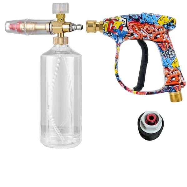 Högtryckstvätt Spraypistol, Solid Mässing, 150 Bar Tryck, 5 Snabbtips,Guld