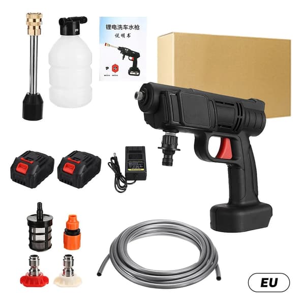 Trådløs Højtryksrenser, 30 Bar Tryk, 240 L/t Flow Rate, 10000mAh Batteri,Med 2XBatteri
