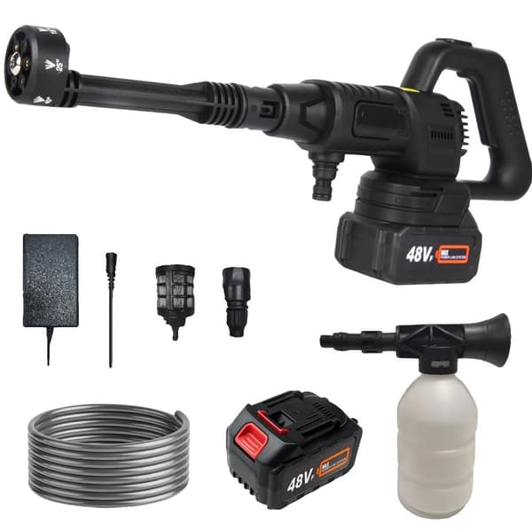 Autopesuri, 150W Teho, 10bar Paine, 3.6L/min Veden Tuotto,Musta 2 Akku