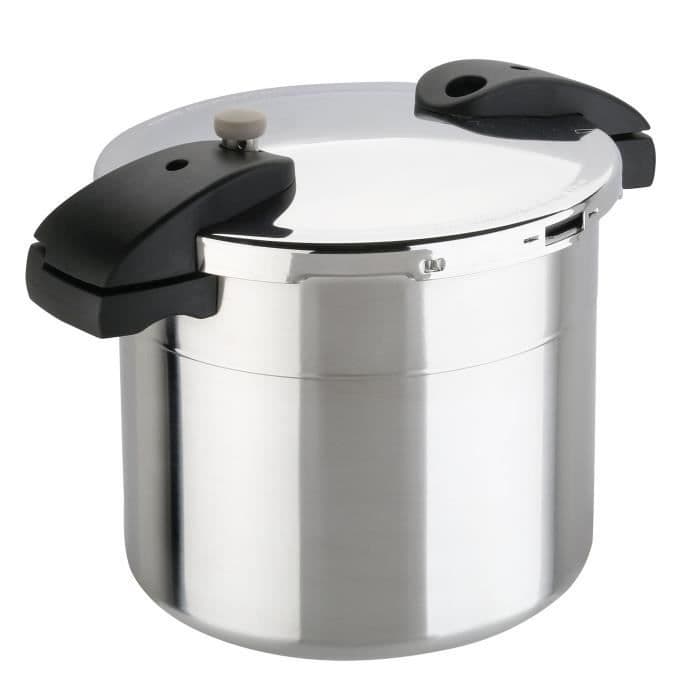 SITRAM Sitraprimo trykkoger med dampkurv - Ø 24 cm - 10 L - Taupe grå og sort - Alle kogeplader inklusive induktion