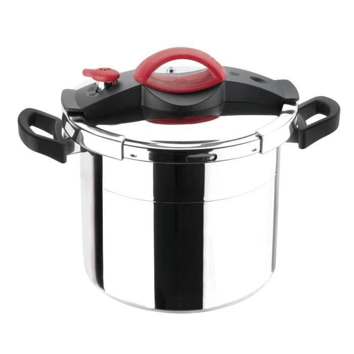 SITRAM Sitrapro trykkomfur med dampkurv - 10 L - Ø 24 cm - Grå, rød og sort - Alle kogeplader inklusive induktion