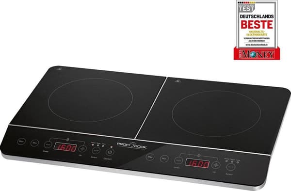 ProfiCook DKI 1067 -Dobbelt induktionskogeplade Sort