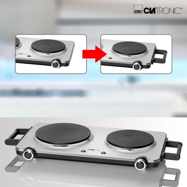 Clatronic DKP 3668 E - Elektrisk dubbelhäll - rostfritt stål