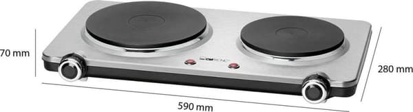 Clatronic DKP 3668 E - Elektrisk dubbelhäll - rostfritt stål