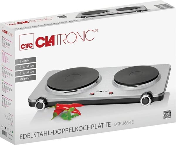 Clatronic DKP 3668 E - Elektrisk dubbelhäll - rostfritt stål