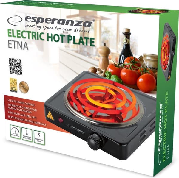 Esperanza EKH012K Sort el-komfur