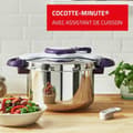 Miniatyrbild 2 av 4: SEB P4620800 Tryckkokare 7,5 L, Induktion, Tryckkokare i rostfritt stål, Tryckkokare, Lättvikt, Receptbok, Tillverkad i Frankrike, Lila