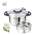 Miniatyrbild 1 av 4: SEB P4620800 Tryckkokare 7,5 L, Induktion, Tryckkokare i rostfritt stål, Tryckkokare, Lättvikt, Receptbok, Tillverkad i Frankrike, Lila