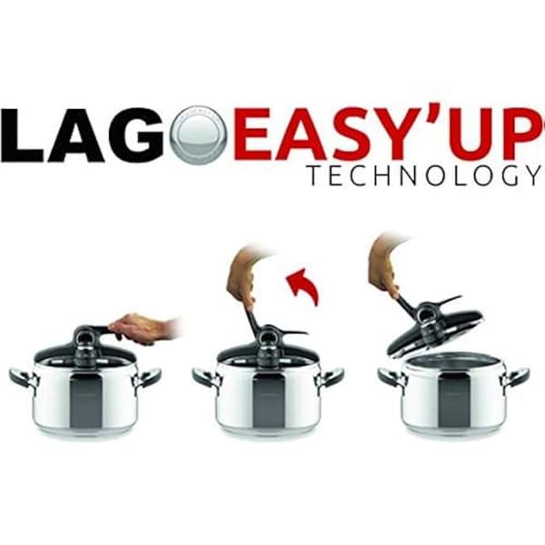 Tryckkastrull - LAGOSTINA - Briosa Lagoeasy'Up - 3,5 L - Metallic - 3 tillagningslägen