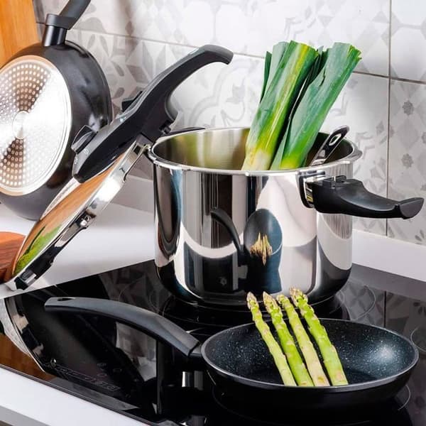 Autokokkare 4 Liter, Induktion, Rostfritt Stål 18/10, 2 Trycknivåer FAGOR Duo 4 Silver 800017